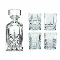 Auslauf ❤️ Nachtmann 0098196-0 Whisky-Set 'Highland', Karaffe Mit 4 Gläsern, Kristallglas, Klar, 5-teilig (1 Set) ⭐