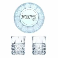 Bestpreis 🌟 Nachtmann Whiskyglas Gravur Workaholic, Whiskeygläser Set, Gravur, Geschenk, Kristallglas, 345 Ml, 2er Set 👏