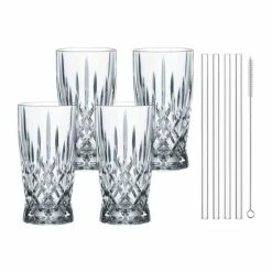 Blitzangebot ❤️ Nachtmann Latta Macchiato Set4 + 4 Glastrinkhalme Noblesse, Farbe:Transparent ✨ -Angebote Nachtmann Store unnamed file 942
