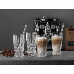 Blitzangebot ❤️ Nachtmann Latta Macchiato Set4 + 4 Glastrinkhalme Noblesse, Farbe:Transparent ✨ -Angebote Nachtmann Store unnamed file 943